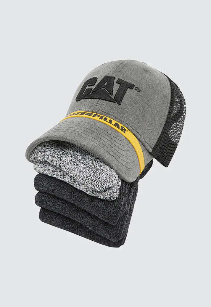 Cat Logo Cap/5Sock Bundle